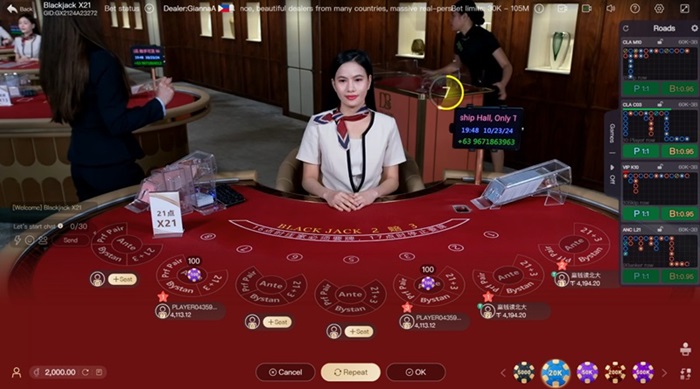 Giao diện chơi Blackjack online